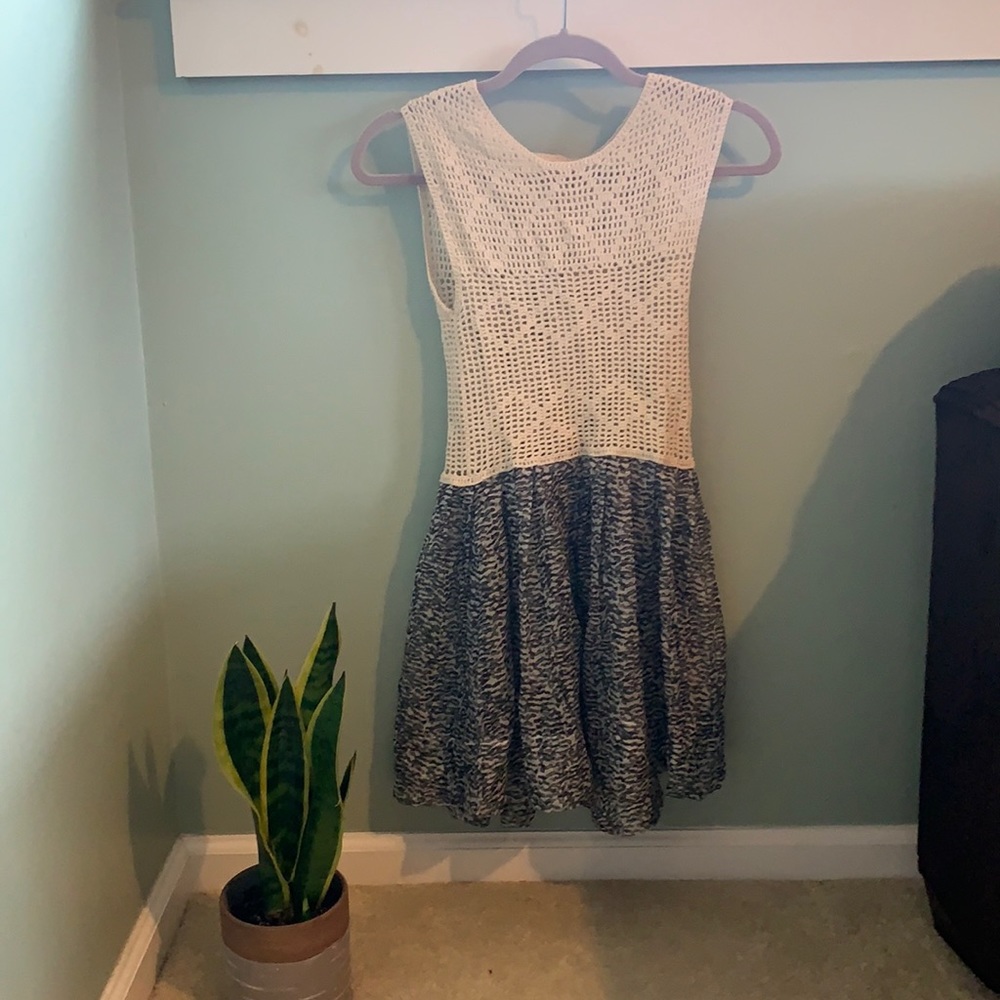 Crochet top- sheer bottom  dress / swim cover up